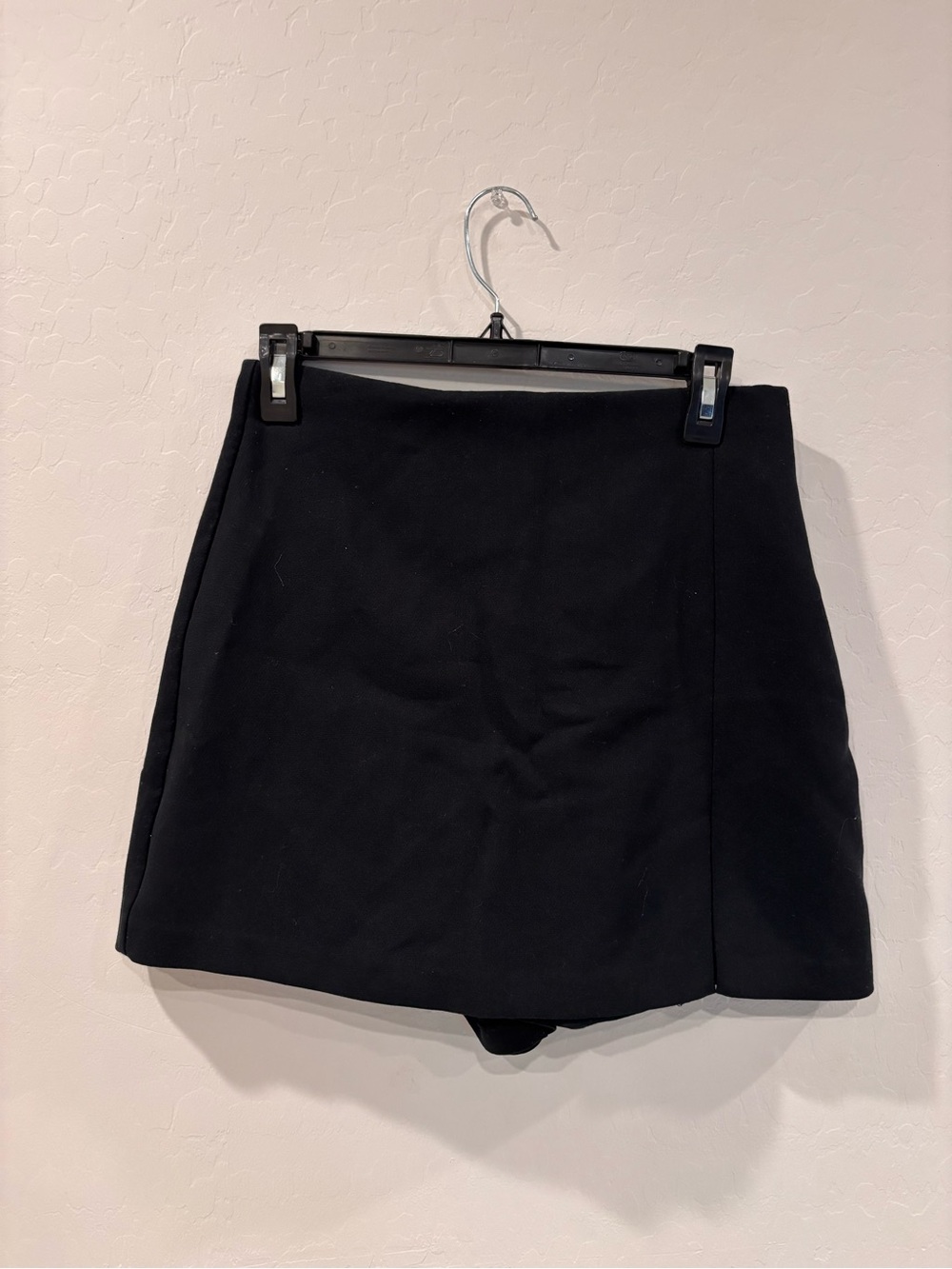 Zara Black Mini Skort with Subtle Front Panel